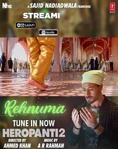 176K views · 5.2K reactions | The divine track of #Rehnuma is streaming now on all music platforms, tune in! https://linktr.ee/tseries_official #SajidNadiadwala's #Heropanti2 Directed by Ahmed Khan Tiger Shroff Tara Sutaria Nawazuddin Siddiqui #RajatArora #FaizKhan #SwagatRathod #FaizMustafa Lyricist Mehboob Nadiadwala Grandson Entertainment - NGE Warda Khan Sajid Nadiadwala T-Series #BhushanKumar | A.R. Rahman | Facebook