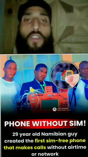 18K views · 14K reactions | 29 year old Namibian guy created the first sim free phone that makers call without airtime or network | Shahid Zahoor | Facebook
