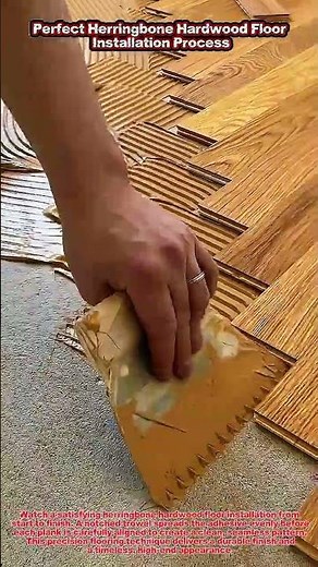 Perfect Herringbone Hardwood Floor Installation Process #woodworking #carpentry #wood