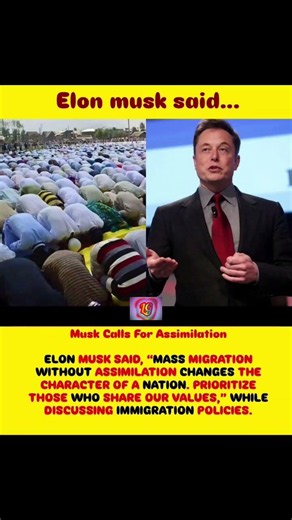 Elon Musk drops a bold take on global immigration and cultural integration. 🌍