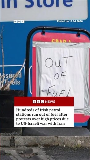 Hundreds of Irish petrol stations run out of fuel as protests continue. #Ireland #Iran #BBCNews