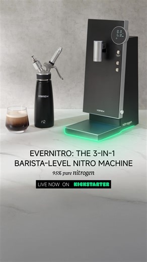 The Wait is Over! 🚀 The EverNitro Barista-Level Nitro Machine is now live on Kickstarter! ☕ Barista-level nitro drinks anytime ✅ Nitro from air. No cartridges. No extra cost 🍦 Fresh whipped cream in seconds 🌱 Keep beans and ingredients fresh 🎚️ Adjustable pressure for the foam you love ✨ Naturally smoother taste Bring café texture home with a compact, easy-clean design. 🚀Live on Kickstarter. Join now and make nitro your daily habit. | Kickstarter Tech Picks by tcf.team