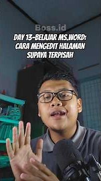 Day 13-Belajar Ms.Word: Cara Memisahkan Halaman Supaya Terpisah di Ms.Word. #tutorial #mahasiswa