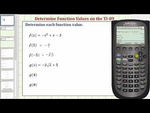 Determine Function Values on the TI-89