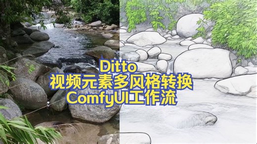 Ditto视频多风格渲染自由转换，Comfyui工作流