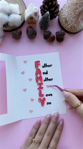 Halyn Calligraphy on Instagram: "DIY Meaningful Card for Family ❤️"