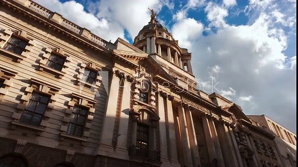 The Old Bailey Central Criminal Court, London, England, UK, landmark justice building with dome and classical detail