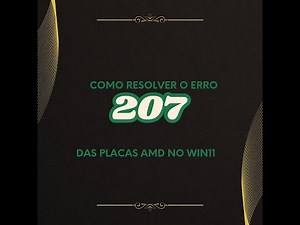 AMD ERROR 207 WHEN INSTALLING AMD GRAPHICS DRIVER