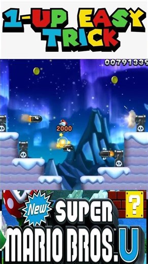 1-Up Trick! N 16 🍄🔥 New Super Mario Bros U - #shorts #games #supermario