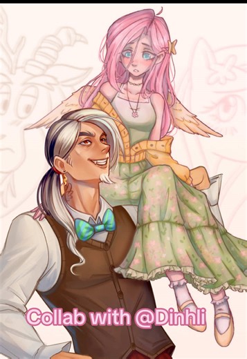 Collab with @Dinhli !! Fluttershy x Discord #mlp #fanart #drawingchallenge #drawingtutorial #art