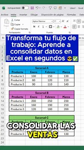 2.5K views · 76 reactions | ✅Simplifica tu análisis: Consolida tus datos en Excel fácilmente 朗 #empleos #excel #españa #europa | Aprende Excel desde Cero | Facebook