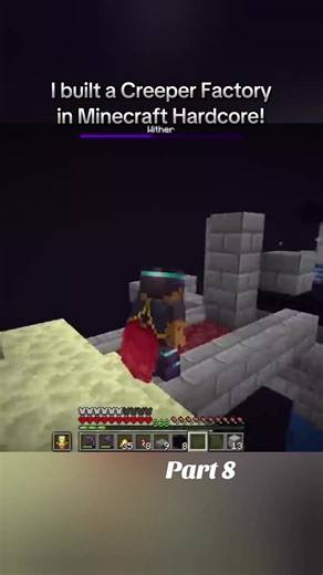 I built a Creeper Factory in Minecraft Hardcore! #Minecraft #fyp #foryou #Hardcore #Creeper