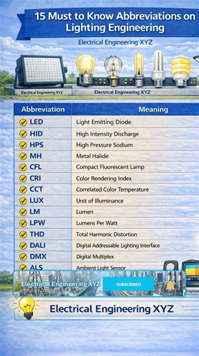 15 Lighting Engineering Abbreviations Every Engineer Should Know #LightingEngineering #LED #lighting