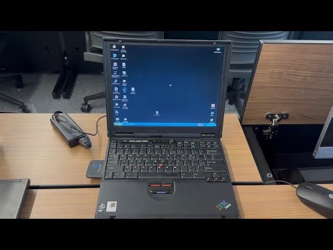 2001 IBM ThinkPad T22 laptop running Windows XP Professional SP3