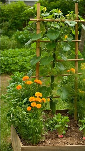 🌿 Beautiful Companion Gardening Setup (Grow Healthier Plants Naturally!) 🥒🌼
