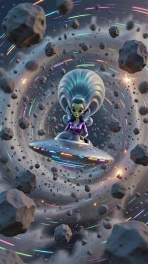 Zyra Stardust✨️🛸👽 The galaxy’s richest alien heiress just went out for a midnight cruise. Luxury is universal, darling. #alien #cartoon #spacealien #music #nebula