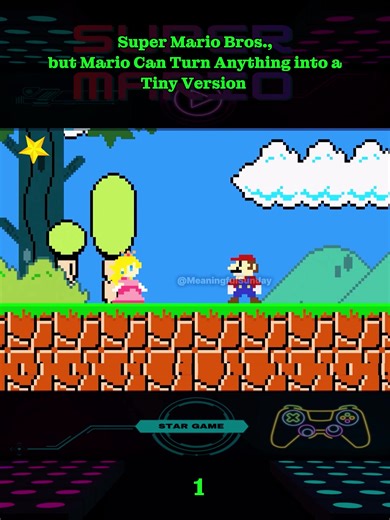 9Super Mario Bros but Mario Can Turn Anything into a Tiny Version #usa #usa🇺🇸 #mario