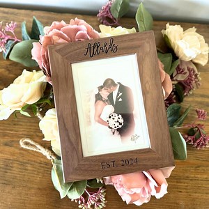 Personalized Picture Frame, Wedding Gift for Couples, Custom Photo Frame, Wooden Picture Frame , Personalized Gift for Her, Gift for Bride - Etsy