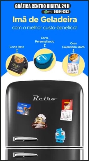 Gráfica Centro Digital on Instagram: "Imãs de geladeira: pequenos detalhes que fazem uma grande diferença! Além de embelezar a cozinha, eles mantêm sua marca sempre em destaque toda vez que a porta se abre. Já pensou em marcar alguém que adoraria essa sugestão? #BrindesIncríveis #EstratégiaDeMarca #ImãsPersonalizados #ConquistaDeClientes #PromoçãoComEstilo. *Gráfica Centro Digital 24 horas:*✅ São Paulo - Brasil - ABC (11) 98824-0332 (11) 98707-2233 (11) 99236-9191"