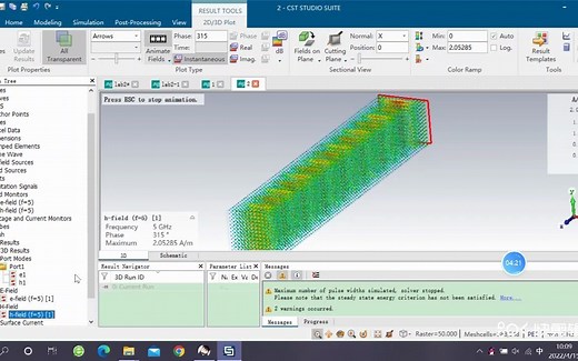 平面波垂直入射理想导体CST仿真