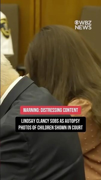 Lindsay Clancy sobs as autopsy photos of children shown in court