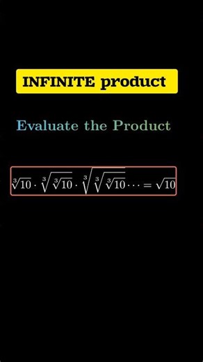 infinite Product of square root of 10 #maths