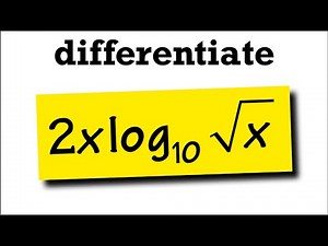 derivative of 2x*log_10(sqrt(x))