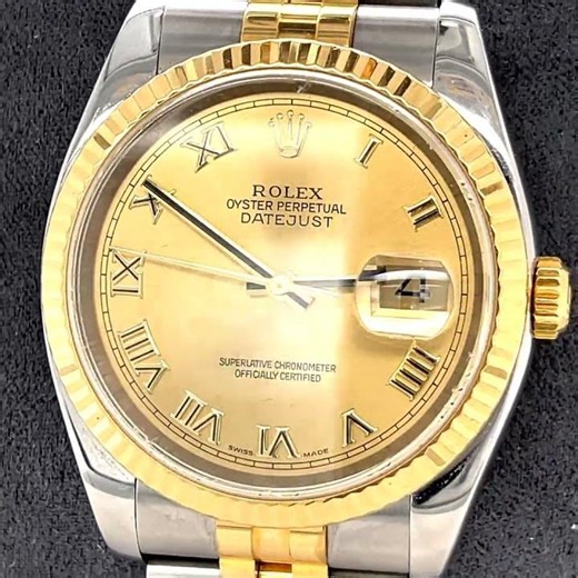 2004 Rolex Two-Tone 18k Gold Oyster Perpetual DateJust (116233)