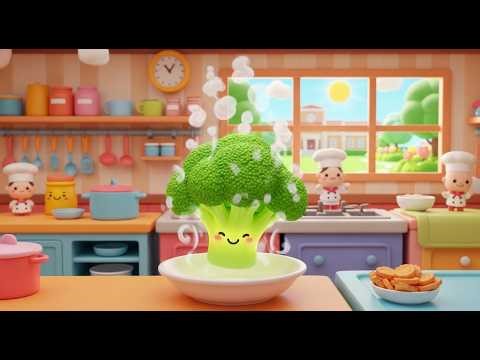 Broccoli Song for Kids 🥦 | Cute Broccoli in School Bag | Nursery Rhymes & Baby Songs