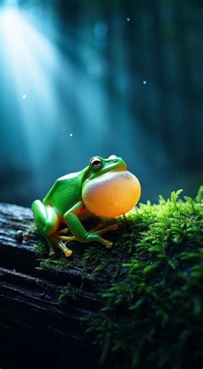 Best green frog singing #ai #wildlife #frog #animals