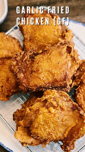 Tiffy Cooks 🥟 Easy Recipes on Instagram: "EXTRA CRISPY Garlic Fried Chicken recipe is hands down my favorite fried chicken recipe ever! Crispy, juicy, savory garlic fried chicken is finger-licking good, AND it's gluten-free. If you are a vegetarian, don’t worry, I got you! You need to try my popcorn mushroom recipe that is also super crispy and gluten-free. Full recipe in bio ❤️ #garlic #friedchicken #crispy #glutenfree #cookingvideo #easyrecipes #homecooking #chicken #asmr #yummy"