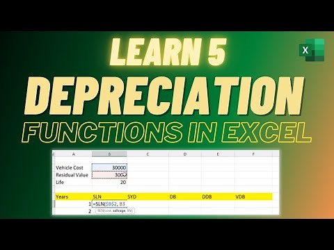 5 Excel Depreciation Functions You Need to Know: SLN, SYD, DB, DDB, VDB