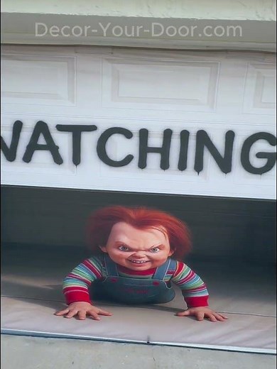 Chucky Crawls Under My Garage Door 😱 The Scariest Halloween 2025 Decor Ever!
