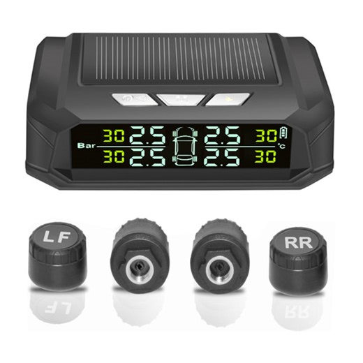 【Wiwind】Car Tire Pressure Alarm Monitoring System Solar TPMS Tyre Universal Real-time Display,Solar/USB Charging Tire Pressure Monitoring System with 4 External Sensors Tire Pressure Monitor System | Lazada.co.th