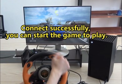 Xbox Steering Wheel - PXN V3II 180° Gaming Racing Wheel Driving Wheel, with Linear Pedals and Racing Paddles for Xbox Series X|S, PC, PS4, Xbox One, Nintendo Switch - Orange - Walmart.com