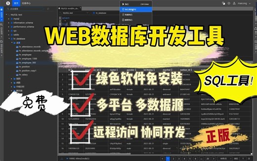 1024程序员节将至，推荐一款小而精的WEB SQL工具，能否再创经典就看TA了！ | 免费SQL工具 | 数据库开发工具