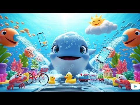 Baby Whale Car Wash 🐋🚗 | Kids Fantasy Song | Learn Colors with Bubbly Fun