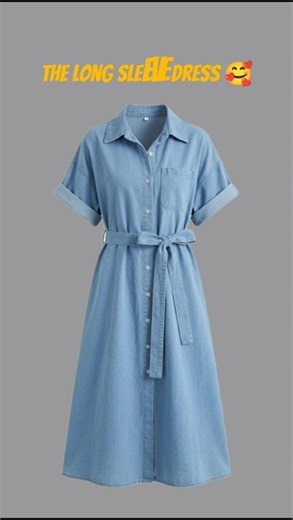 Stylish Denim Shirt Dress Look 💙 🔥 #DenimDress #FashionStyle #OutfitInspiration #SummerLook #OOTD