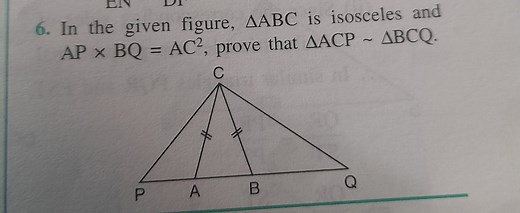 In the given figure,  \triangle ABC  is isosceles and  AP \time... | Filo