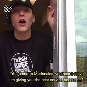 15M views · 264K reactions | Cheerful McDonald's worker becomes a local celebrity. Can you see why?  | Newsflare | Facebook