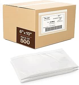 1000 Pcs Packing Slip Envelope Pouches Clear Self Adhesive Shipping Label Sleeves Waterproof Packing List Envelopes Pockets Top Loading Shipping Pouches Enclosed Bags (Orange,4.5"x 5.5")