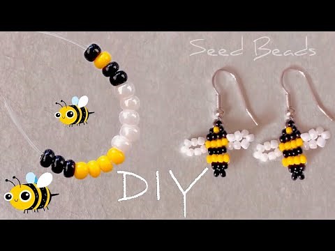 Beaded Bee Earrings: Beaded Bee Tutorial - Seed Bead Bee