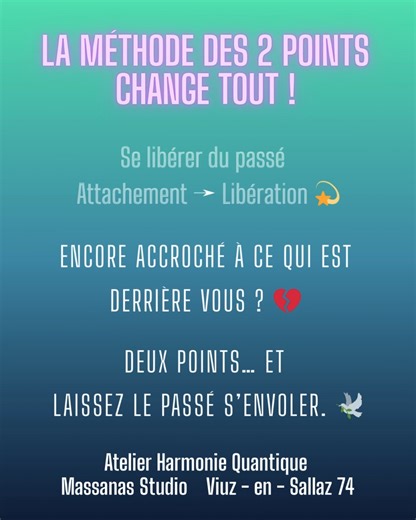 Nathalie Bellier - Harmonie Quantique - Méthode des 2 Points on Instagram: "Lâcher-prise et la vie vous sourit 😊 #LâcherLePassé #LibérationÉmotionnelle #Transformation #MéthodeDes2Points #Évolution #EnergieDuCœur #lacherprise"