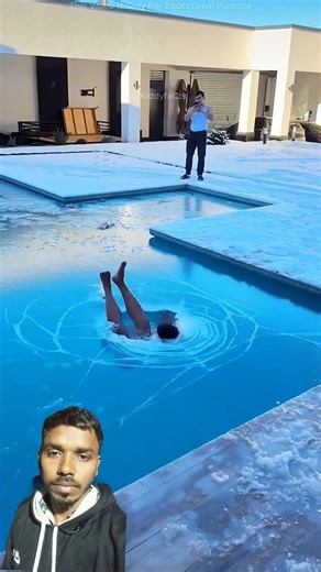 Unbeliable Jump Into The Frozen Pool 🤯😱#shorts #viral #trending #education #viralvideos #popular