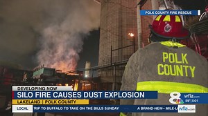 Large silo fire sparks dust explosion in Lakeland industrial area