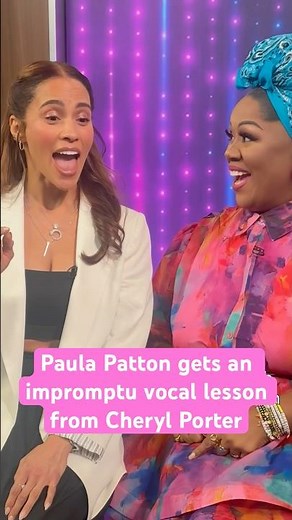 Paula Patton gets an impromptu vocal lesson from Cheryl Porter