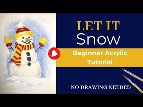 Paint a Cute Snowman Step-by-Step | Easy Beginner Acrylic Painting Tutorial
