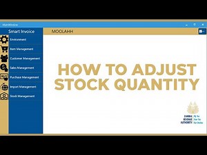 How To Adjust Your Stock Quantity - ZRA Smart Invoice (Desktop Application)