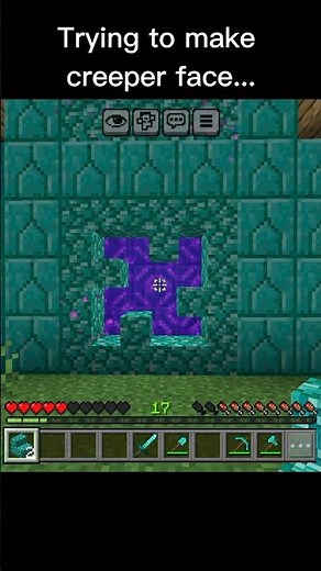Minecraft Trying to make creeper face... #minecraft #shorts