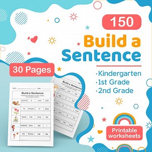 Build a Sentence Worksheet for Kids - Fun Printable Activities for Kindergarten, 1st Grade, and 2nd Grade Sentence-building Games - Etsy Australia